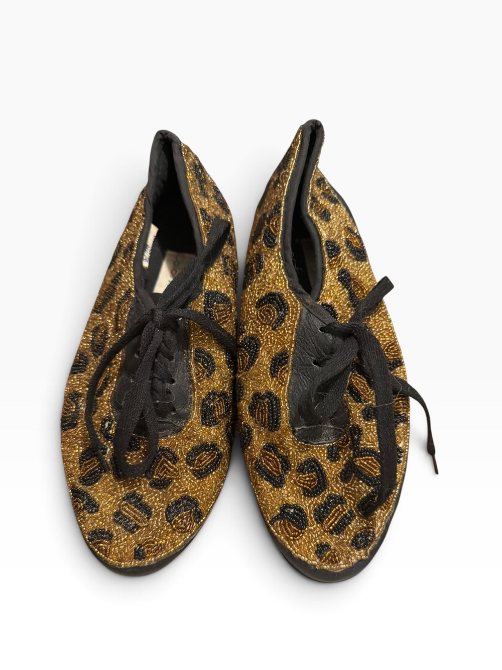 Vintage 90s Colorwerks Cheetah Print
Beaded Leather Outline Sneakers Size 8